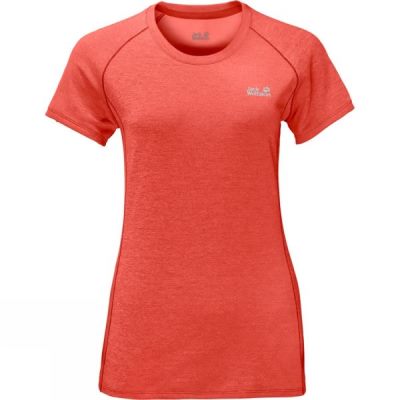 Tee Jack Wolfskin DryNetic Athletic Mujer Coral - Chile QVY931246